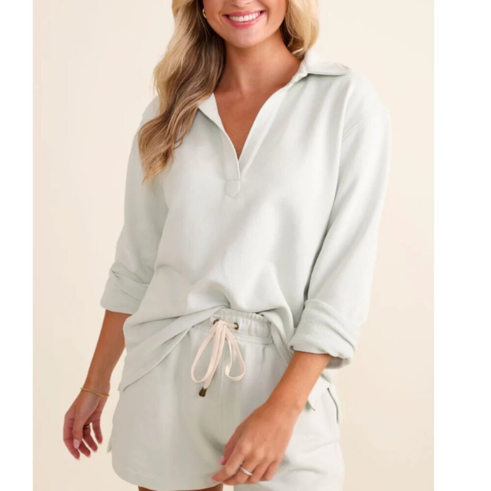 NWT Le Marais Orleans Top + Monroe Short Set β’ Sea Grass β’ Two-Piece Outfit - Picture 4 of 9
